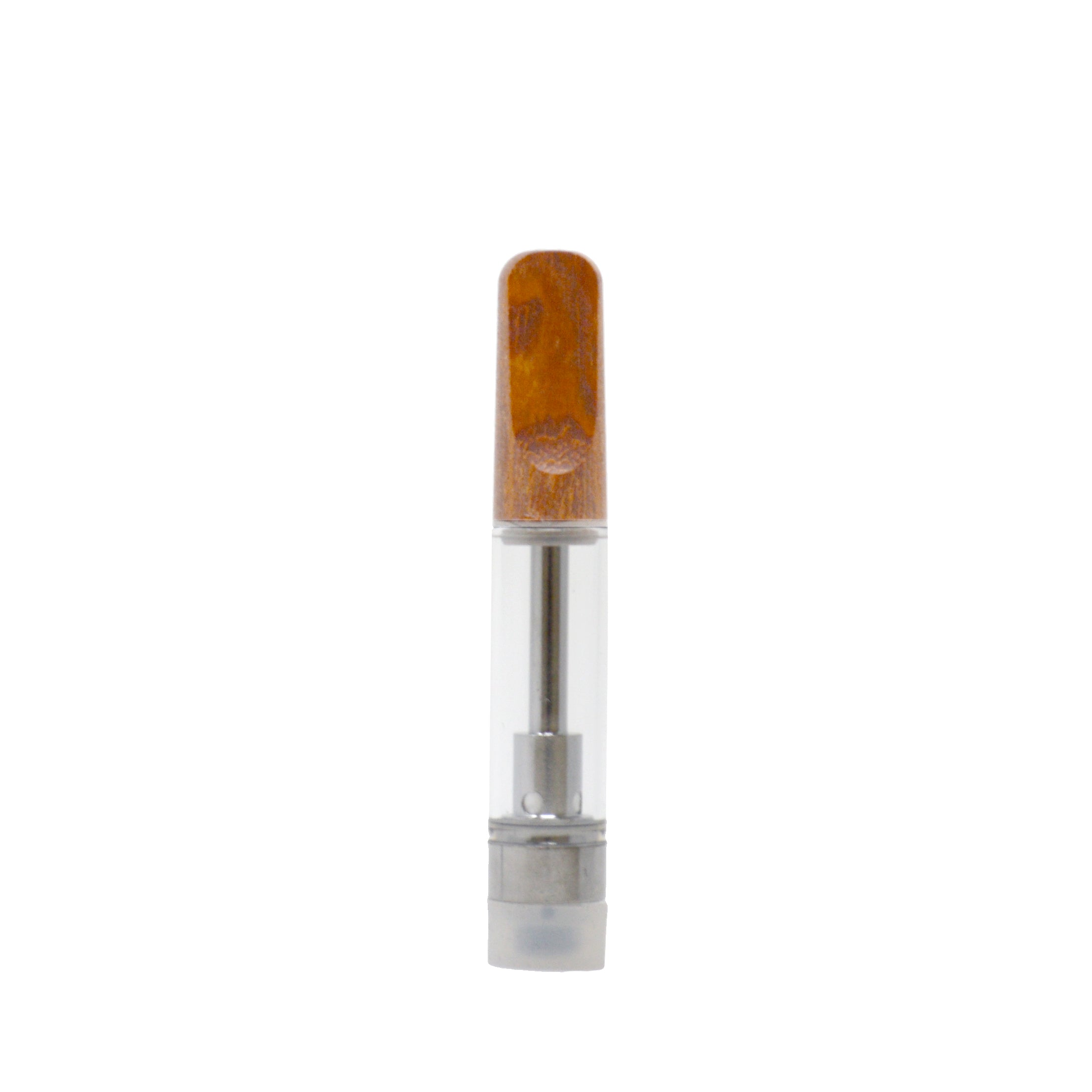 Vape Cartridge - 1.0mL Ceramic atomizer with glass tank - Wood tip (100/Pack)