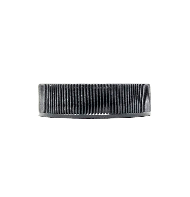 Black Ribbed Skirt Lid Glossy Top with Foam Liner (38-400 Neck)