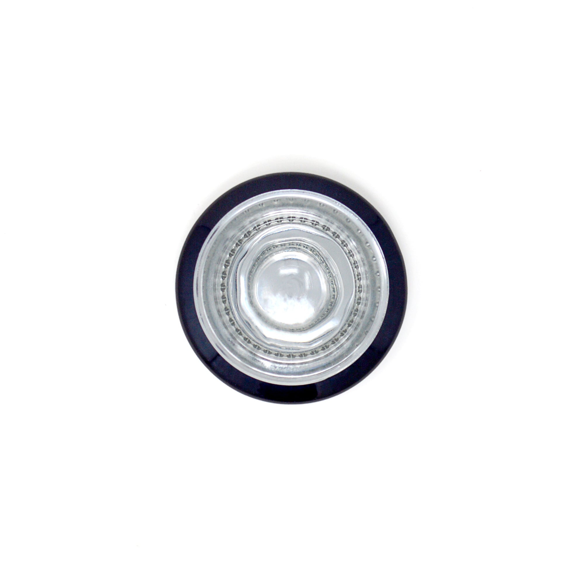 9mL Round Black Glass Jar w/ Ocean Plastic Lid (240/Case)