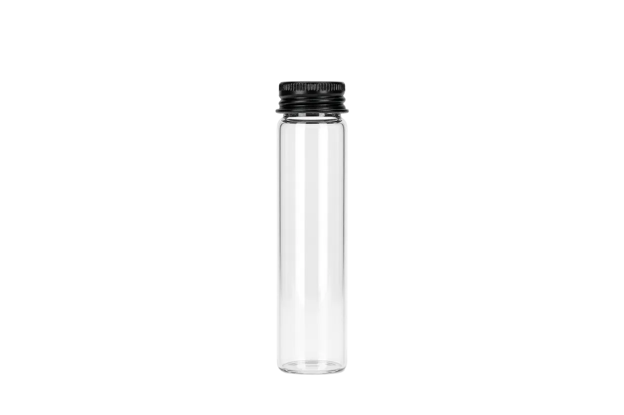 120mm x 30mm Glass Screw Top J-tubes with Metal Lids(345/case)