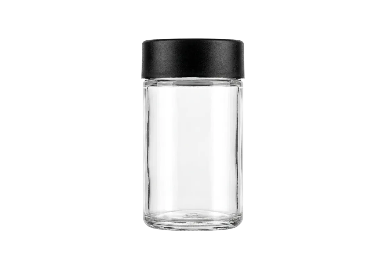 76mm Dog Walker Glass Jar with Child Proof Lids (200/Case)