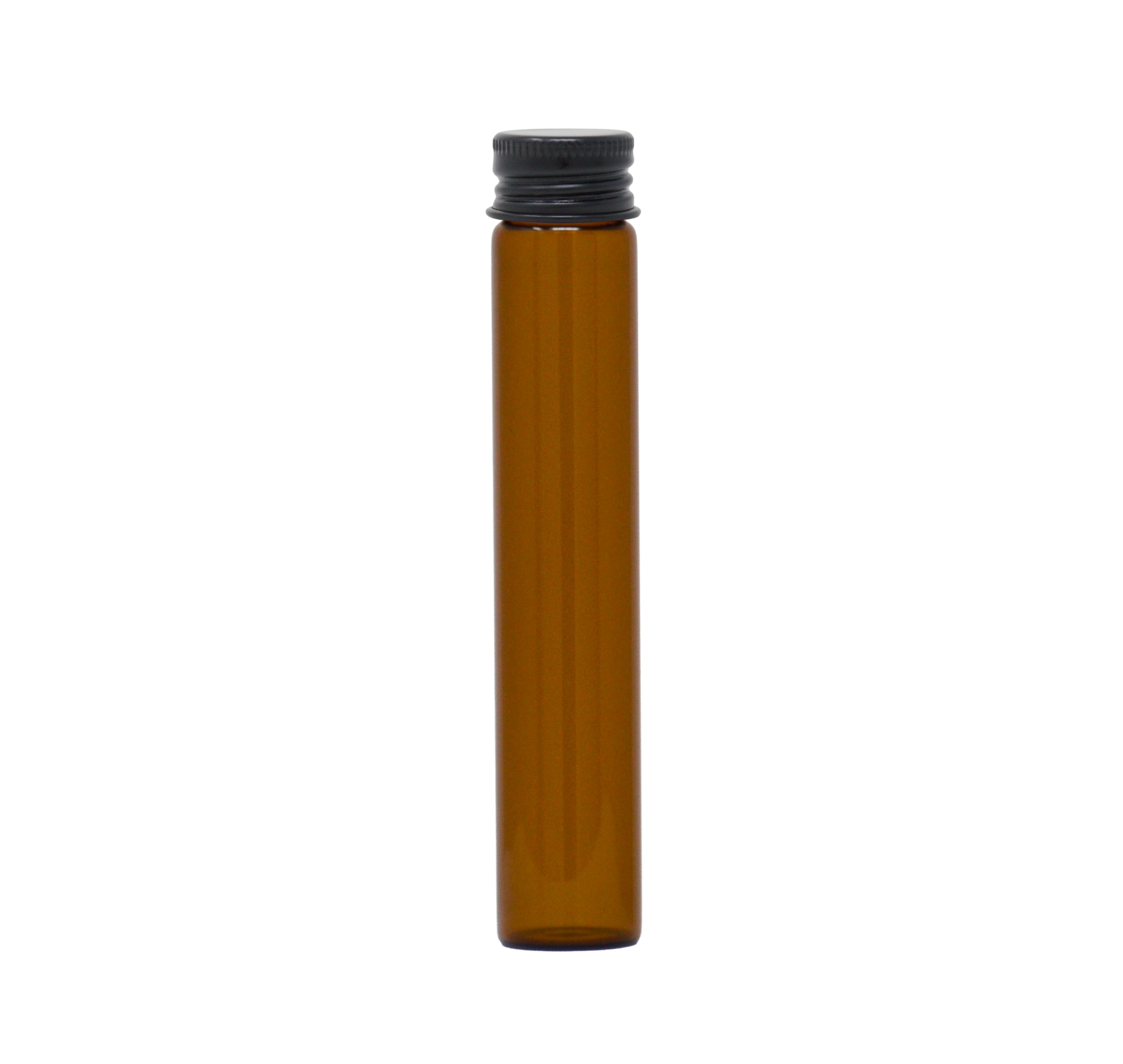 116mm x 21mm Amber Glass Screw Top J-tubes with Metal Lid (Multiple options) (250/case)