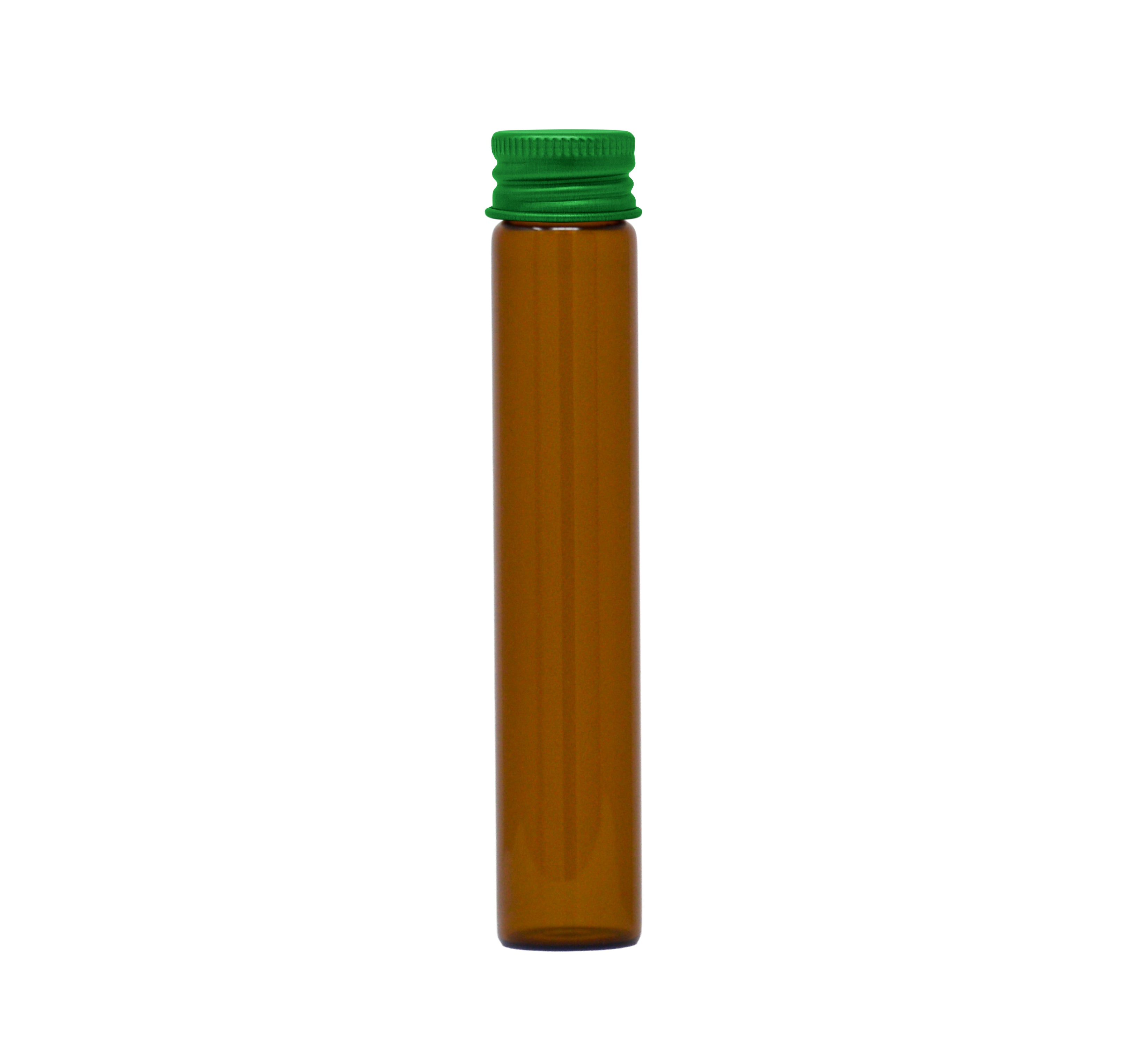 116mm x 21mm Amber Glass Screw Top J-tubes with Metal Lid (Multiple options) (250/case)