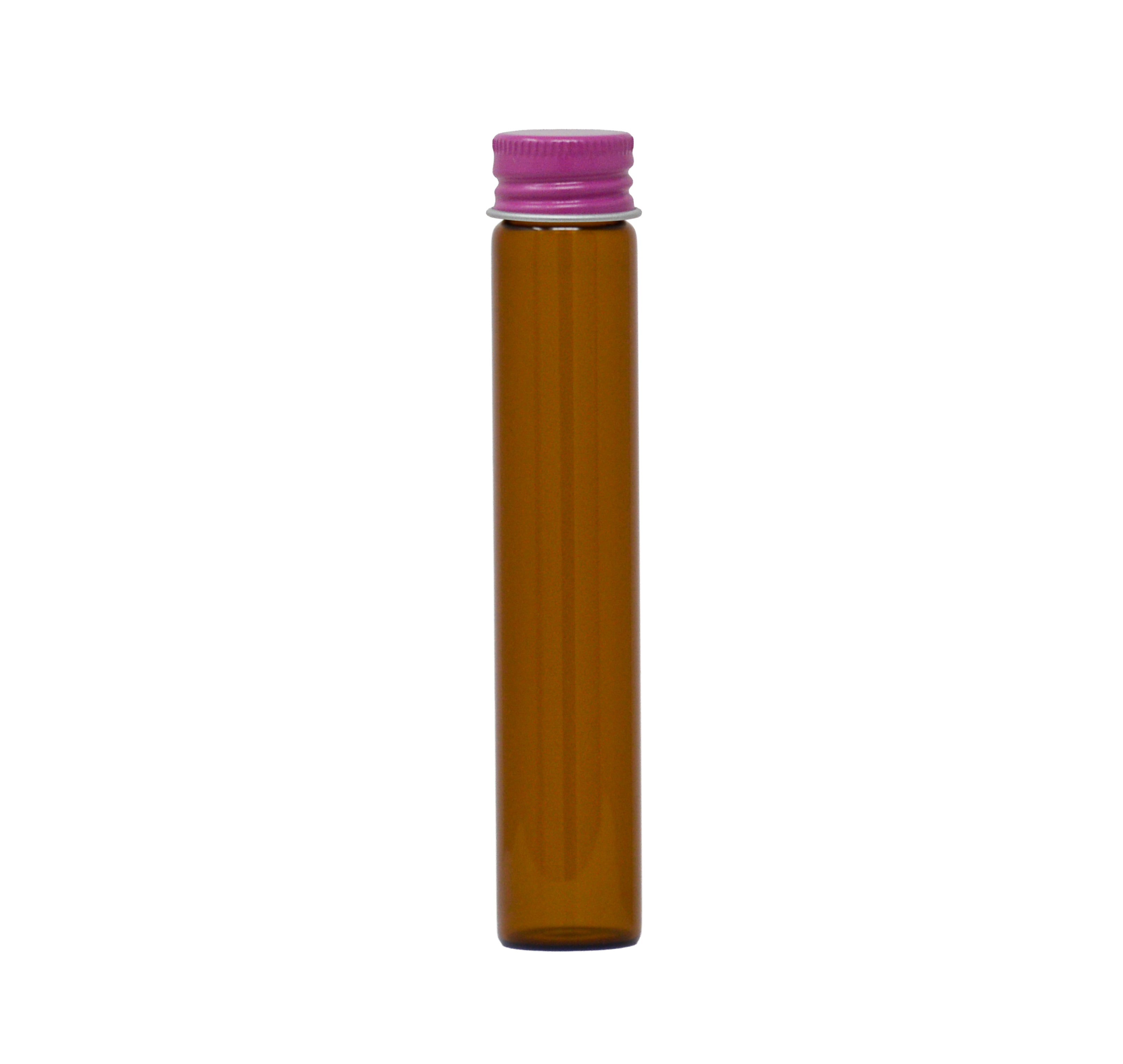 116mm x 21mm Amber Glass Screw Top J-tubes with Metal Lid (Multiple options) (250/case)