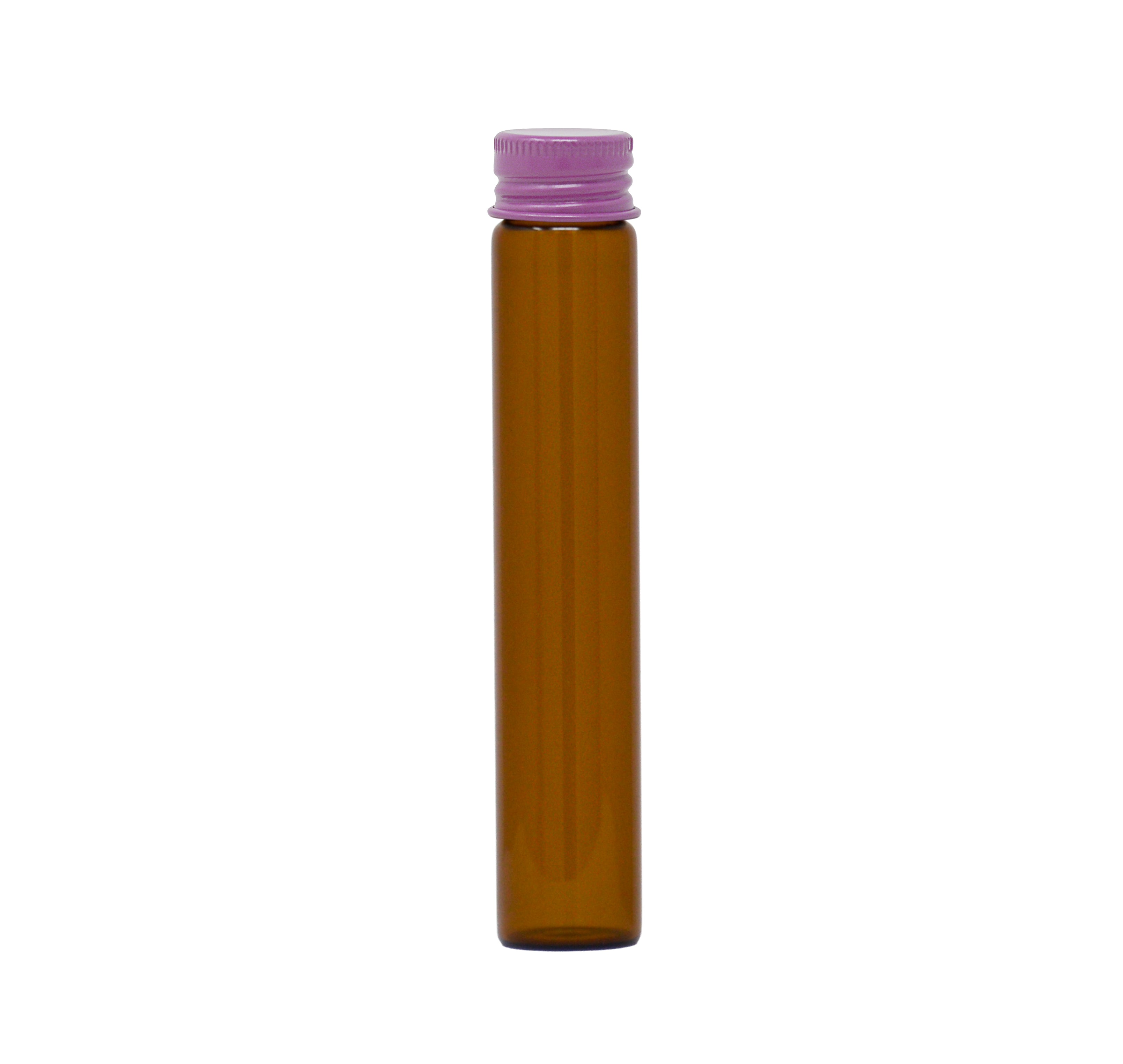 116mm x 21mm Amber Glass Screw Top J-tubes with Metal Lid (Multiple options) (250/case)
