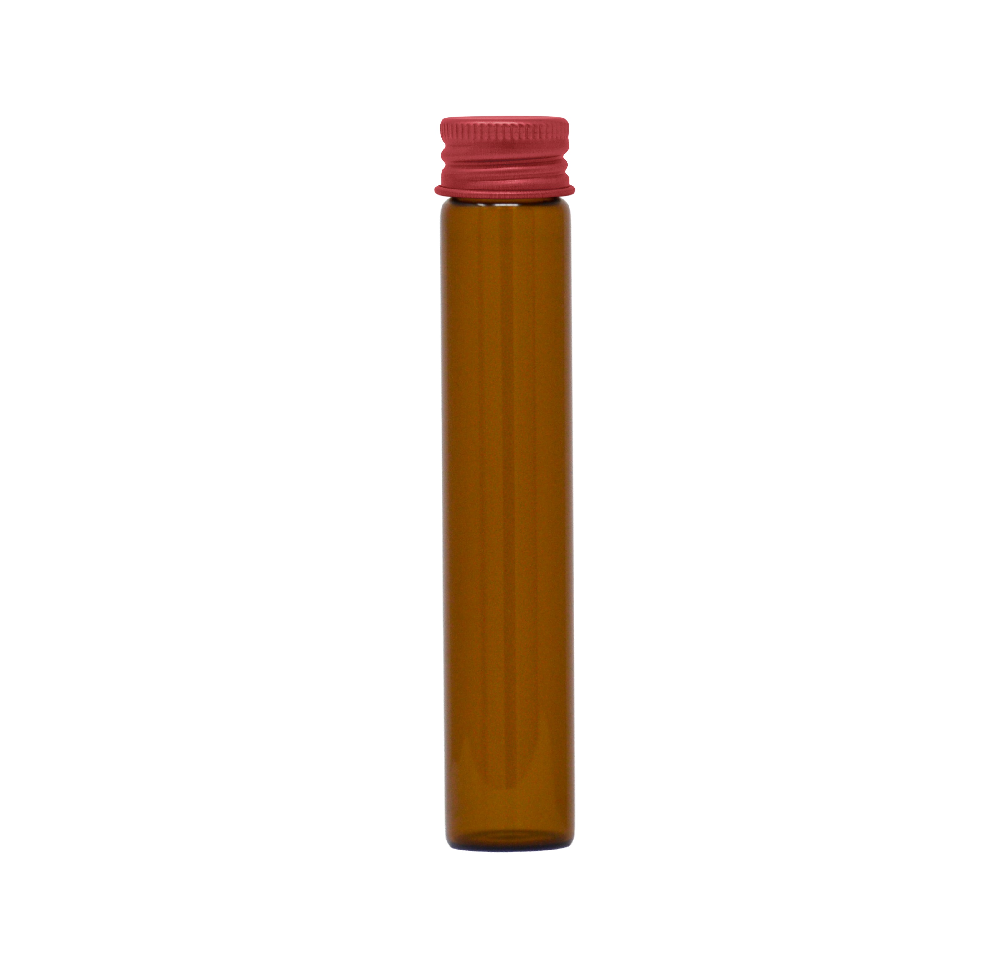 116mm x 21mm Amber Glass Screw Top J-tubes with Metal Lid (Multiple options) (250/case)