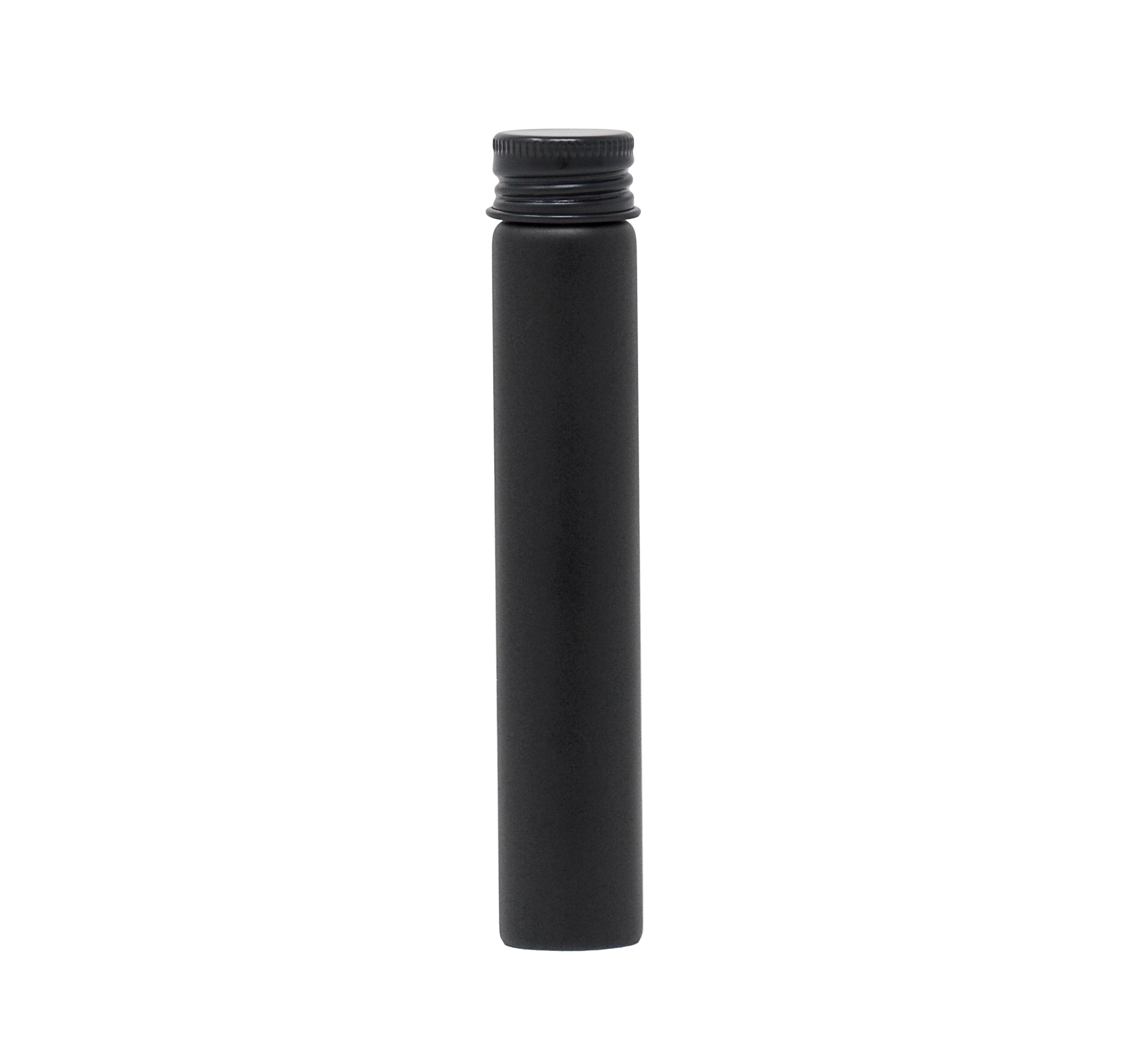 116mm x 21mm Painted Black Glass Screw Top J-tubes with Metal Lid (Multiple options) (250/case)