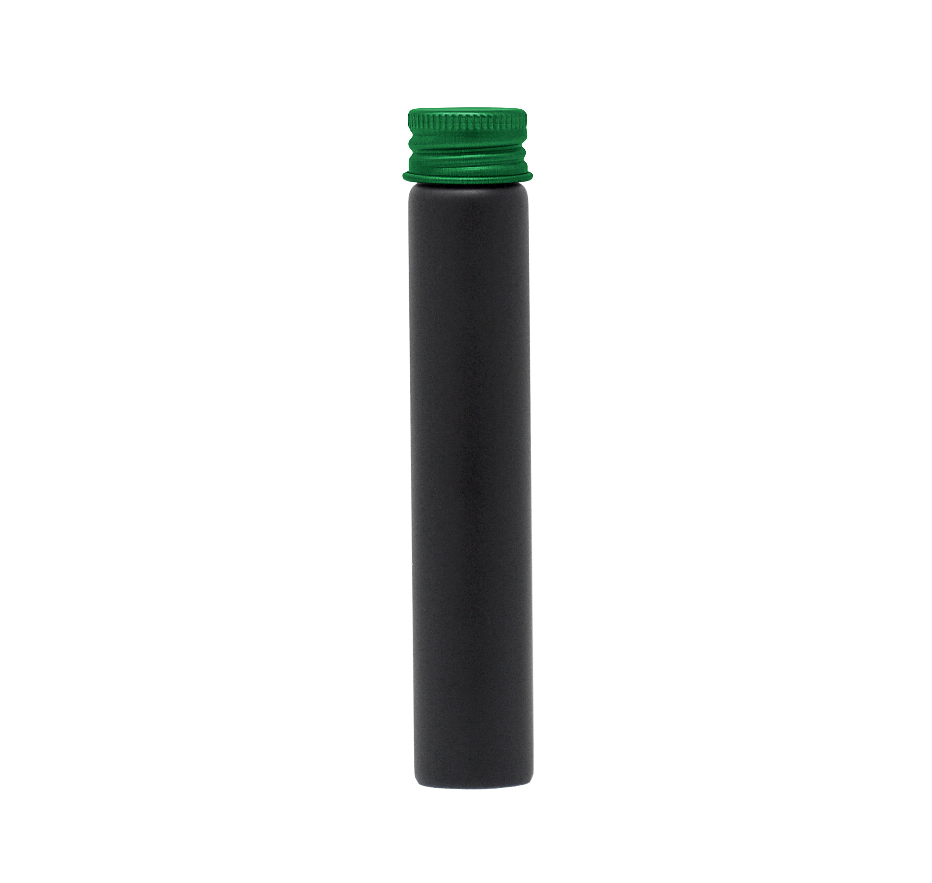 116mm x 21mm Painted Black Glass Screw Top J-tubes with Metal Lid (Multiple options) (250/case)