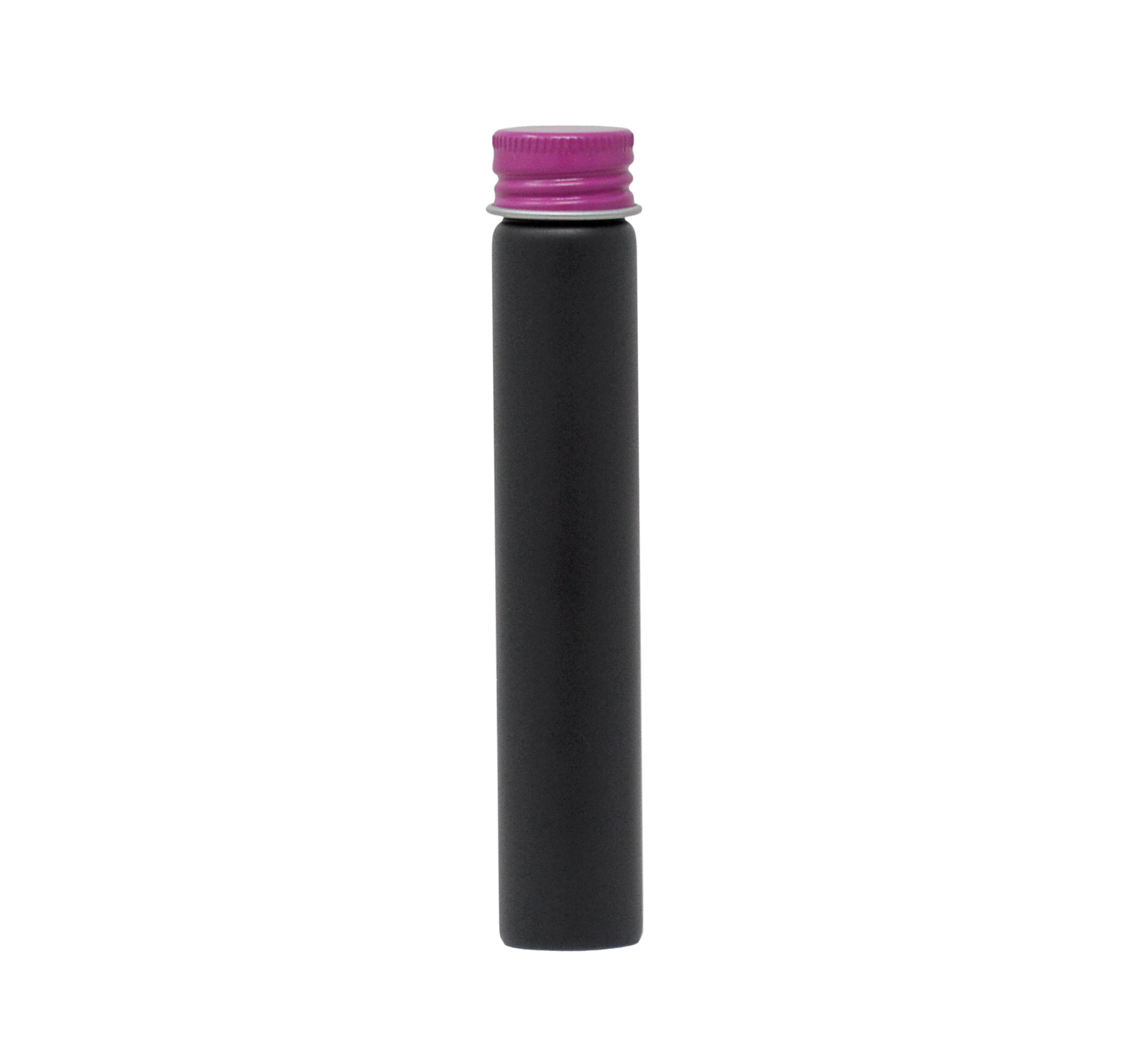 116mm x 21mm Painted Black Glass Screw Top J-tubes with Metal Lid (Multiple options) (250/case)