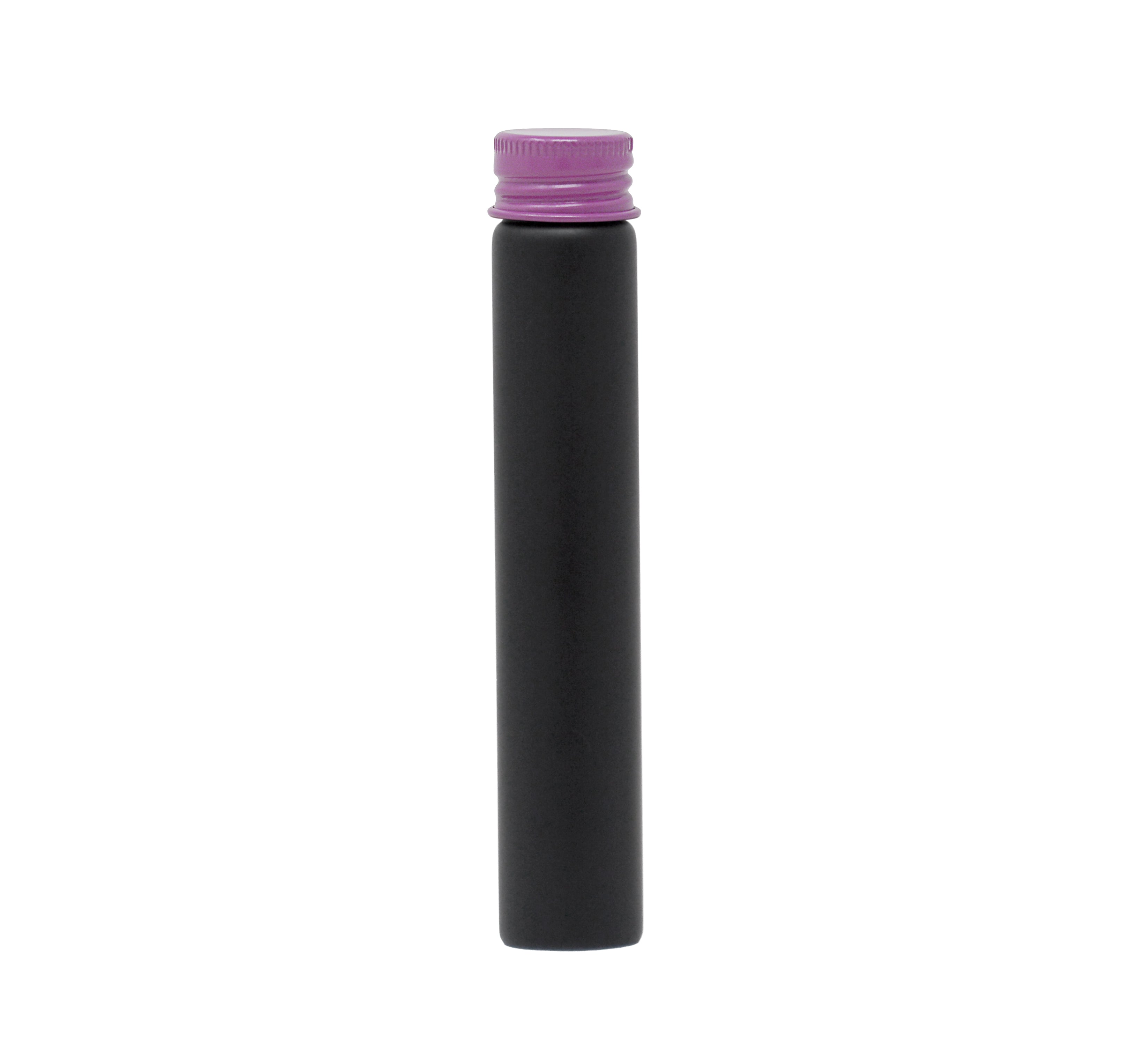 116mm x 21mm Painted Black Glass Screw Top J-tubes with Metal Lid (Multiple options) (250/case)