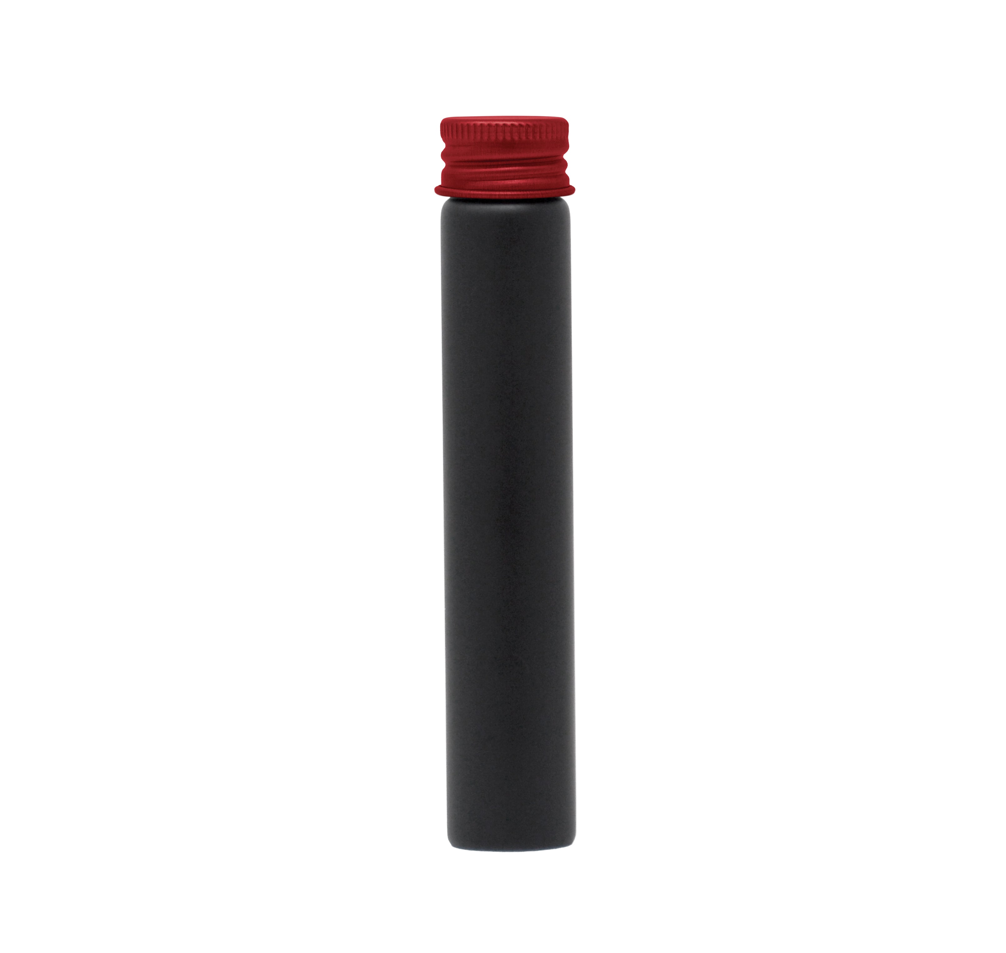116mm x 21mm Painted Black Glass Screw Top J-tubes with Metal Lid (Multiple options) (250/case)