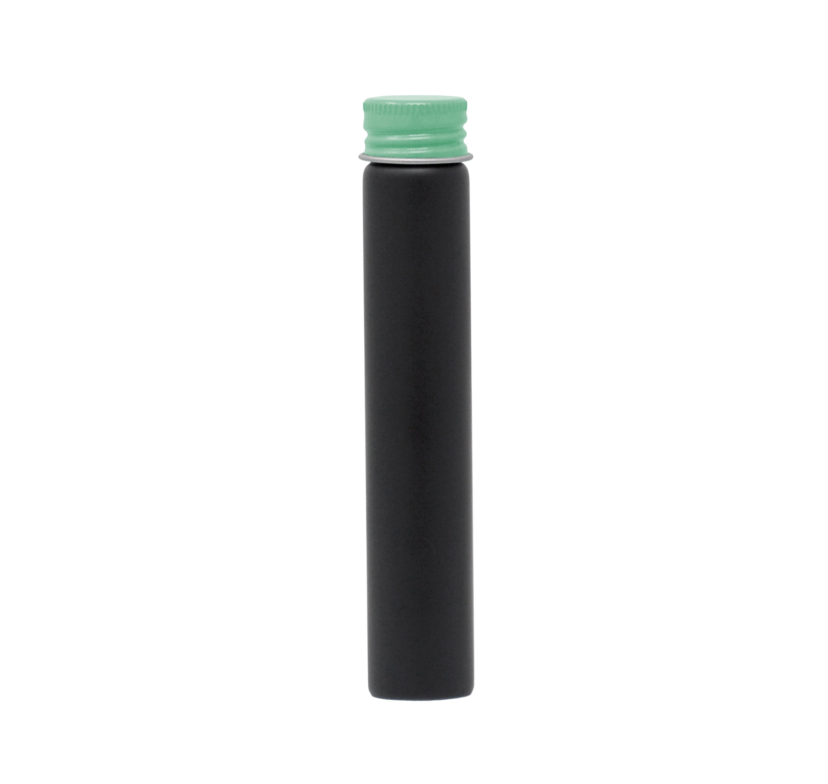 116mm x 21mm Painted Black Glass Screw Top J-tubes with Metal Lid (Multiple options) (250/case)