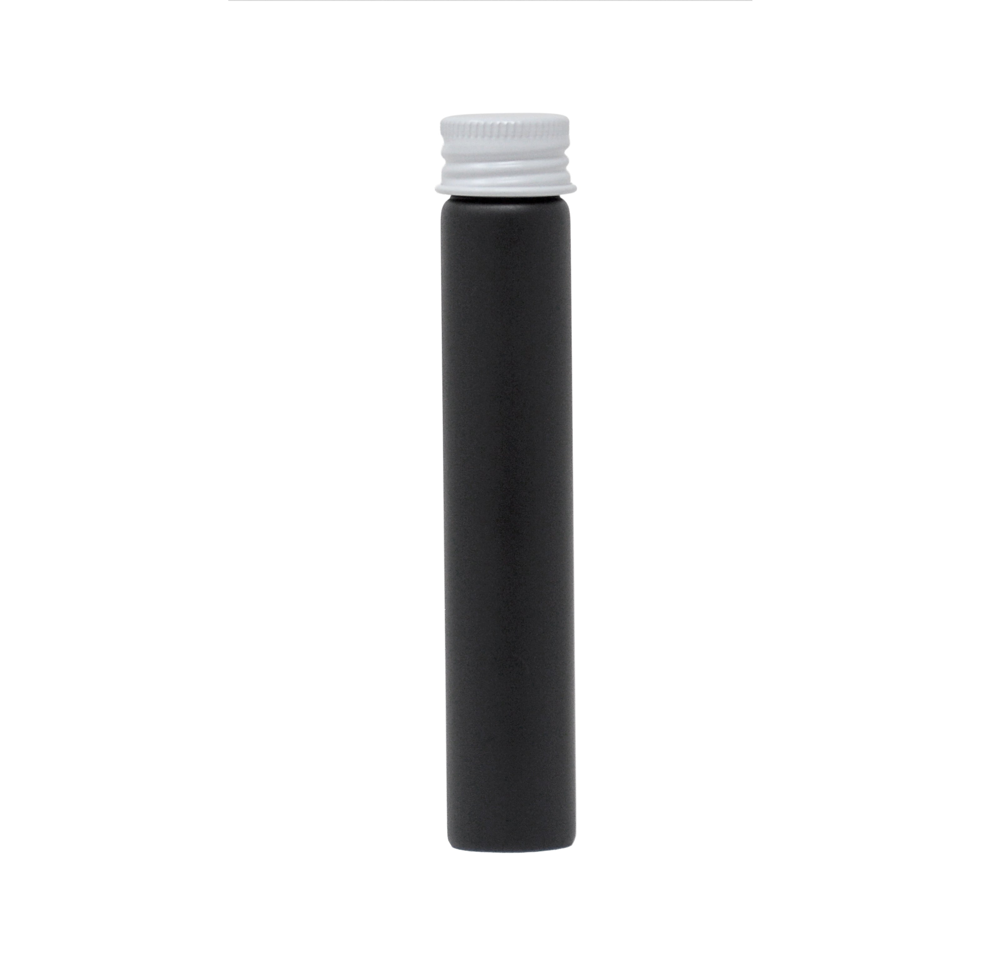 116mm x 21mm Painted Black Glass Screw Top J-tubes with Metal Lid (Multiple options) (250/case)