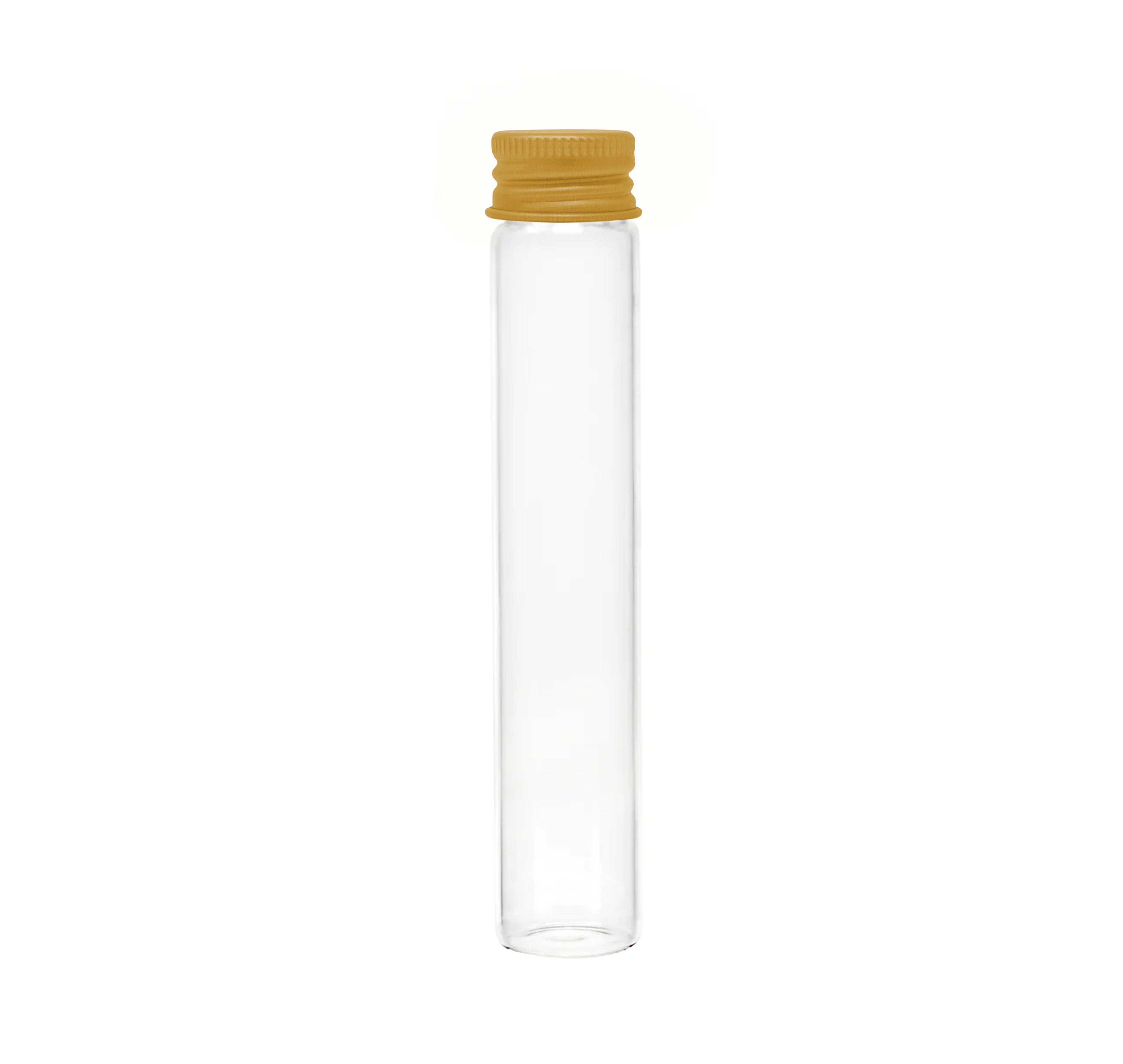 116mm x 21mm Clear Glass Screw Top J-tubes with Metal Lid (Multiple options) (250/case)