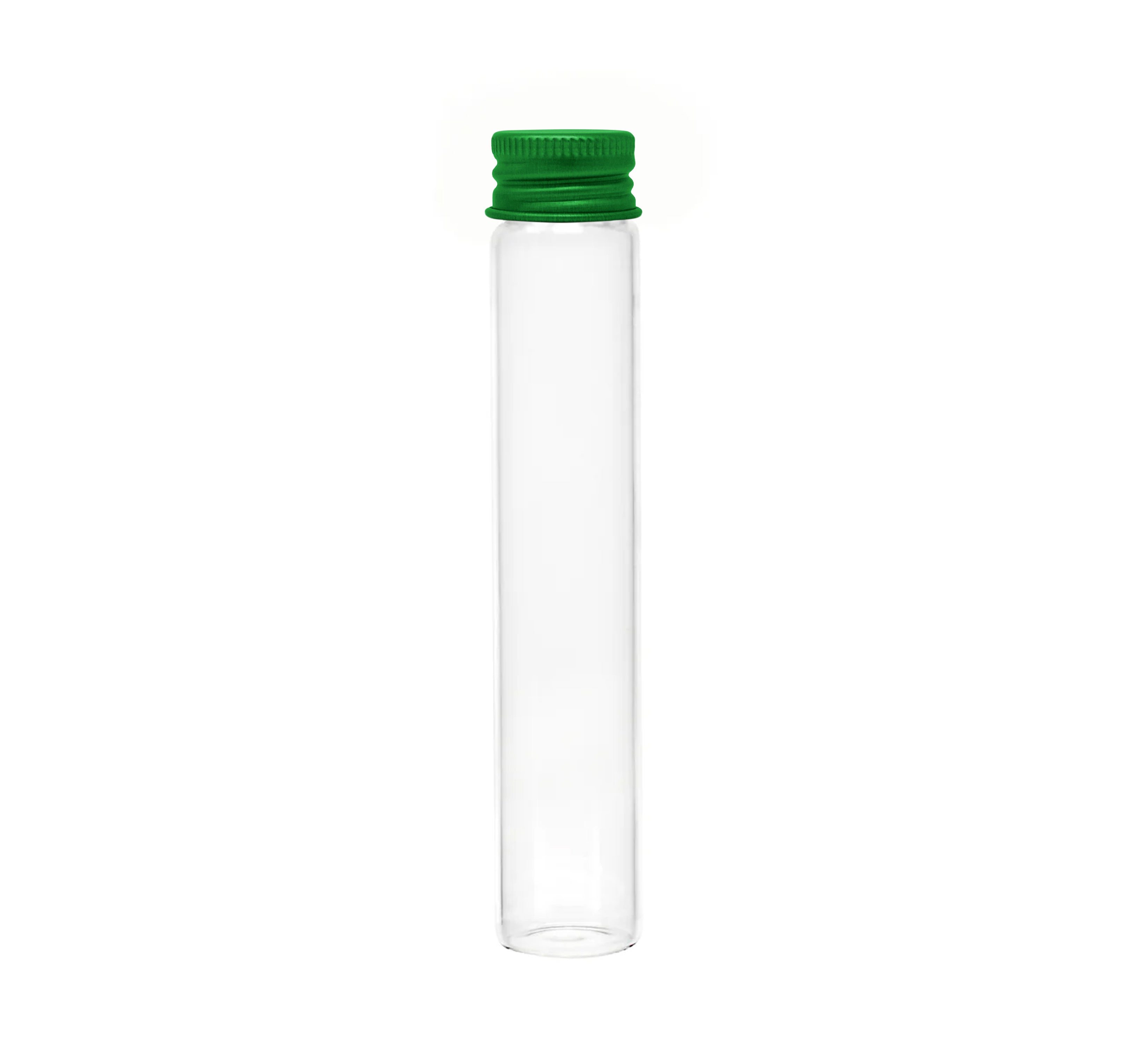 116mm x 21mm Clear Glass Screw Top J-tubes with Metal Lid (Multiple options) (250/case)