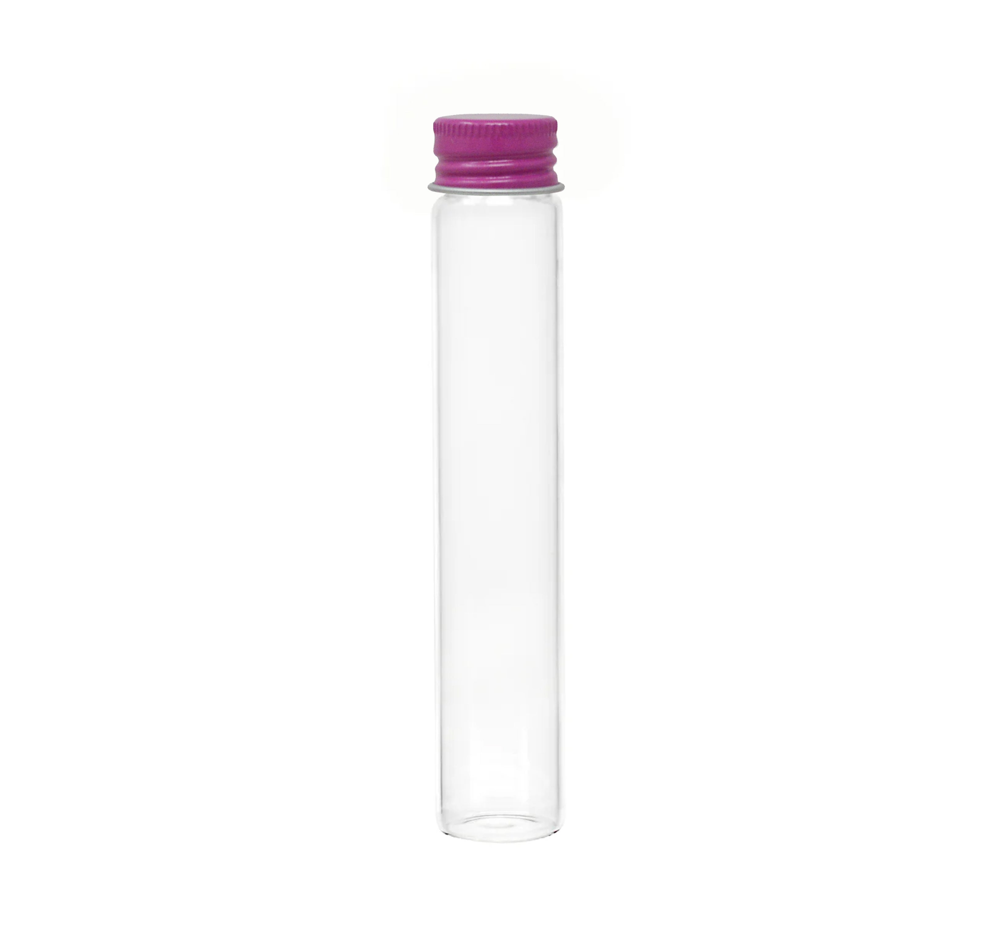 116mm x 21mm Clear Glass Screw Top J-tubes with Metal Lid (Multiple options) (250/case)