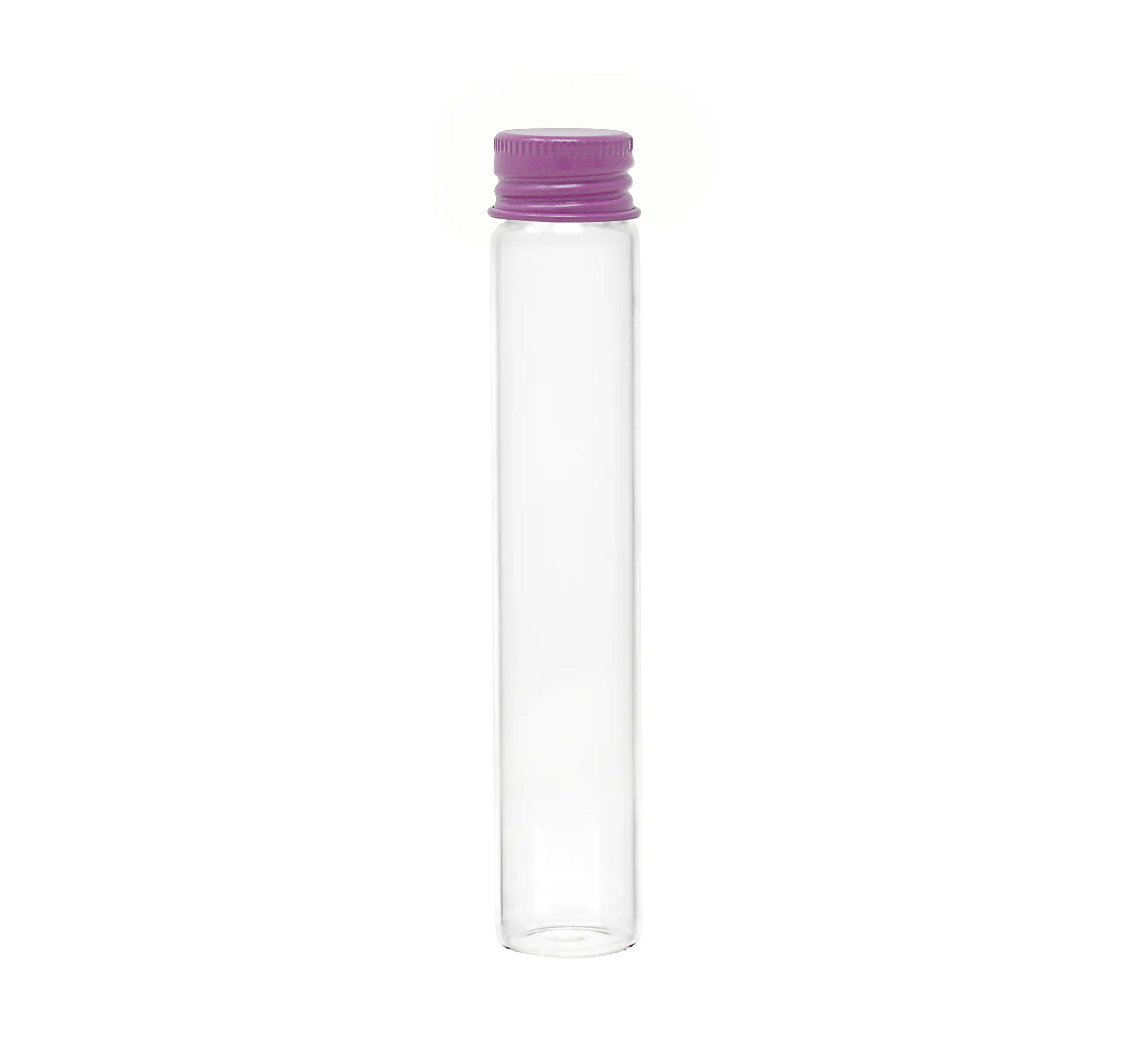 116mm x 21mm Clear Glass Screw Top J-tubes with Metal Lid (Multiple options) (250/case)