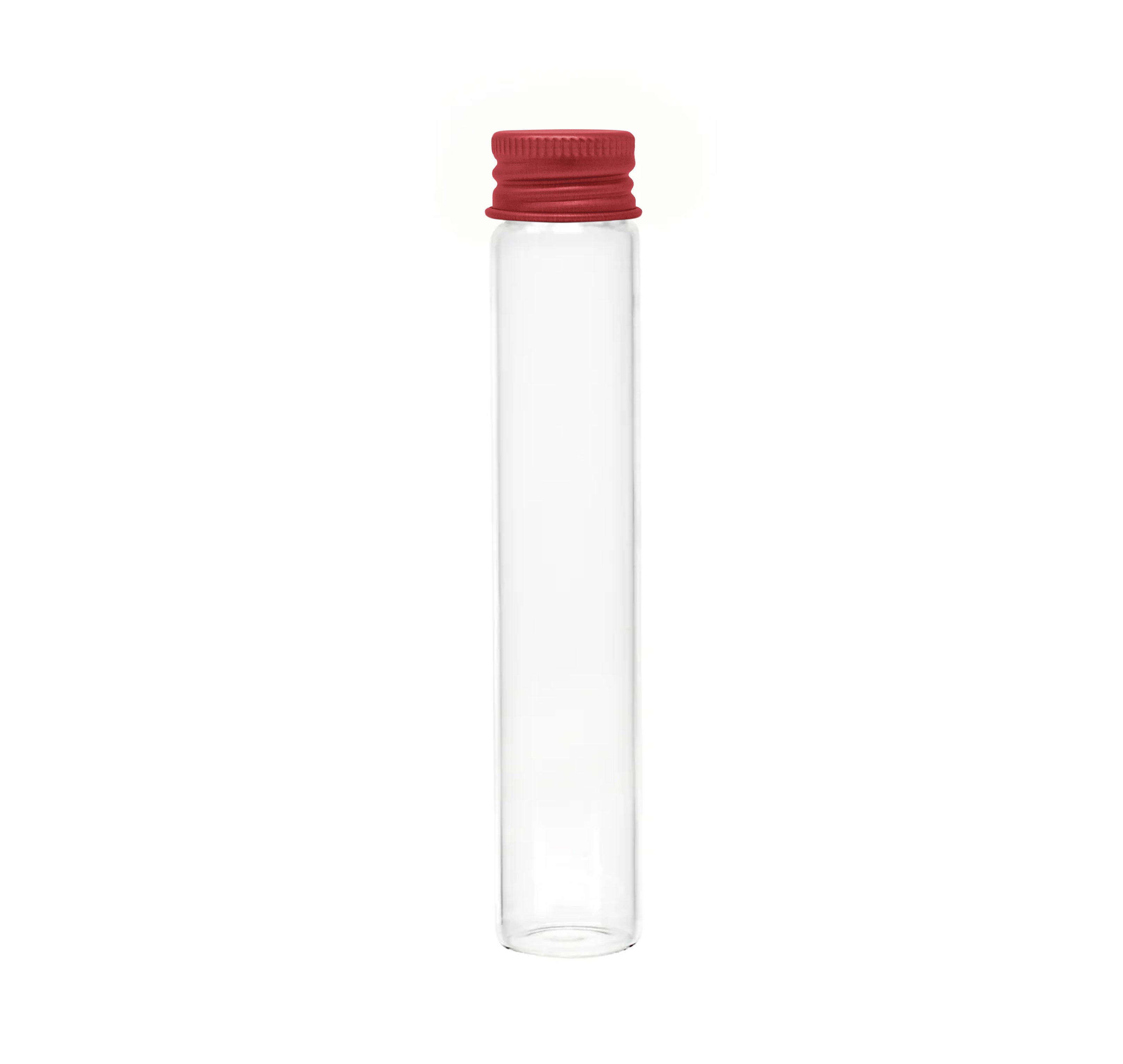 116mm x 21mm Clear Glass Screw Top J-tubes with Metal Lid (Multiple options) (250/case)