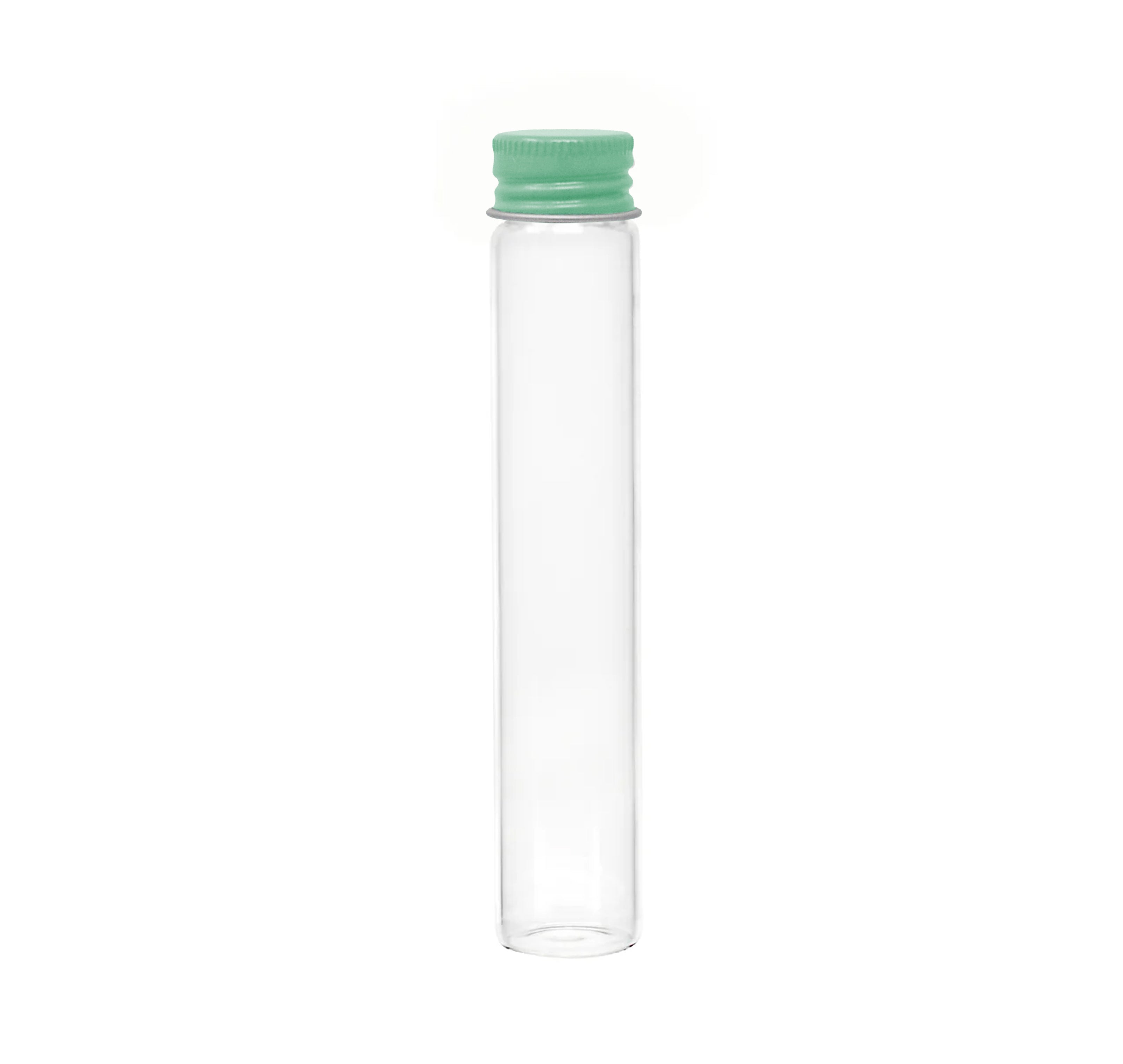 116mm x 21mm Clear Glass Screw Top J-tubes with Metal Lid (Multiple options) (250/case)