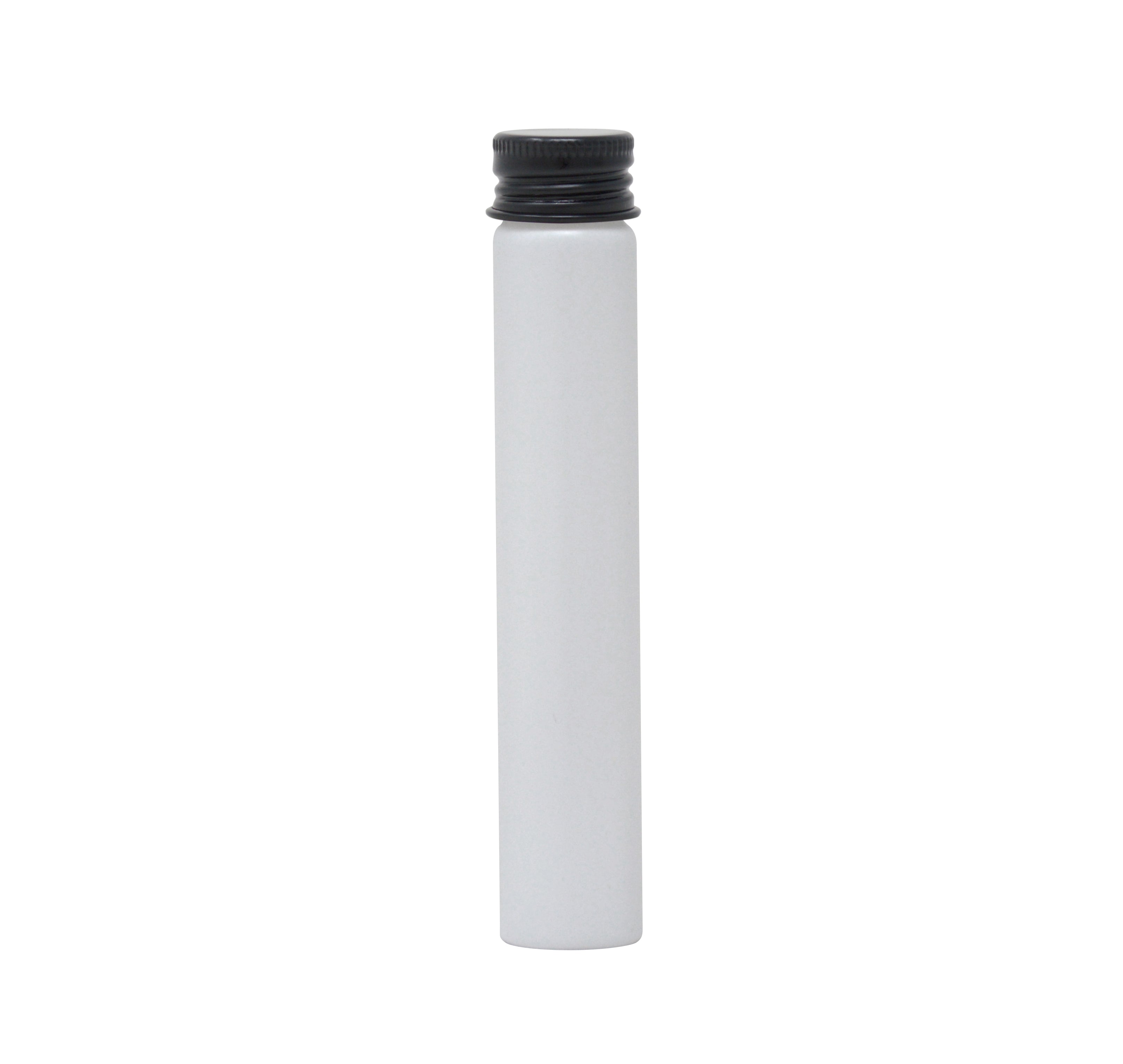 116mm x 21mm Painted White Glass Screw Top J-tubes with Metal Lid (Multiple options) (250/case)