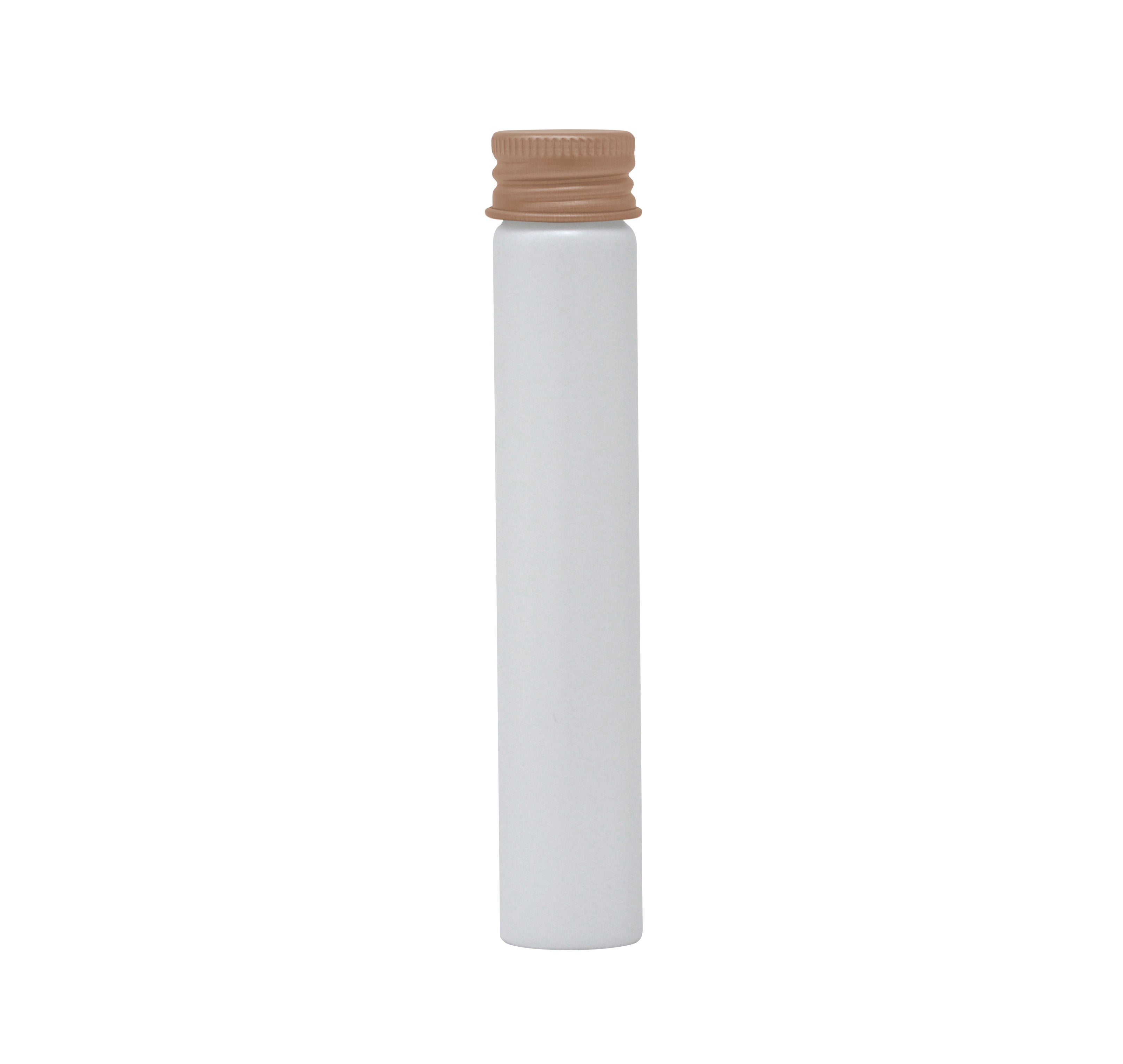 116mm x 21mm Painted White Glass Screw Top J-tubes with Metal Lid (Multiple options) (250/case)