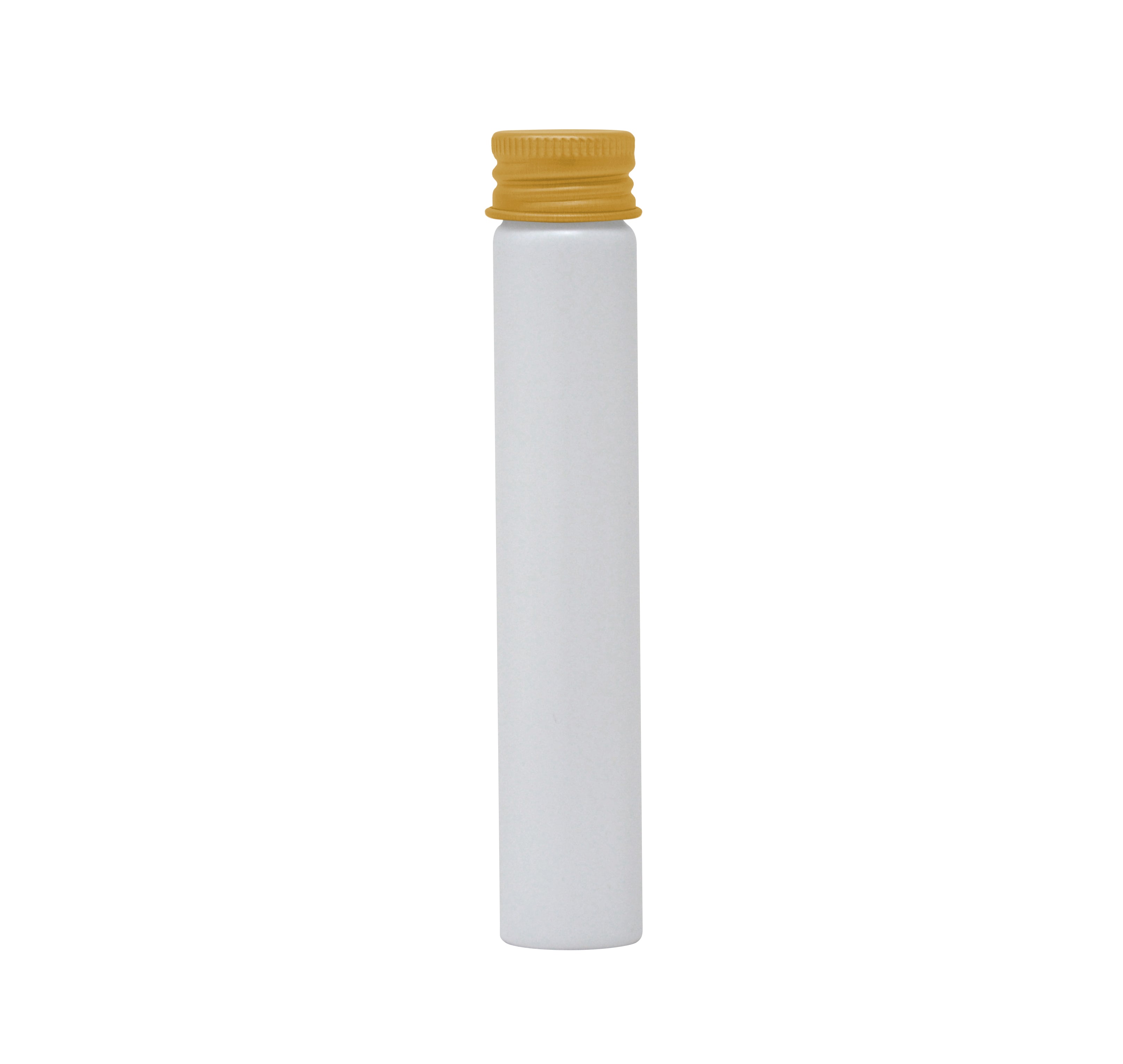 116mm x 21mm Painted White Glass Screw Top J-tubes with Metal Lid (Multiple options) (250/case)