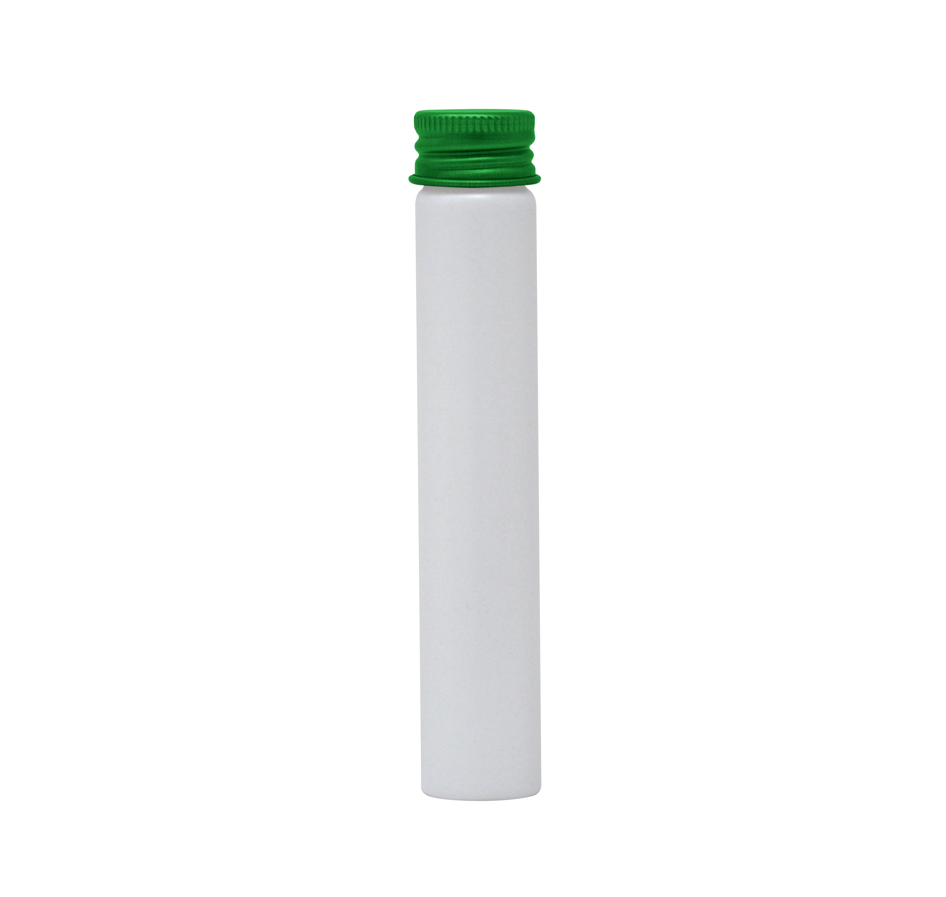 116mm x 21mm Painted White Glass Screw Top J-tubes with Metal Lid (Multiple options) (250/case)