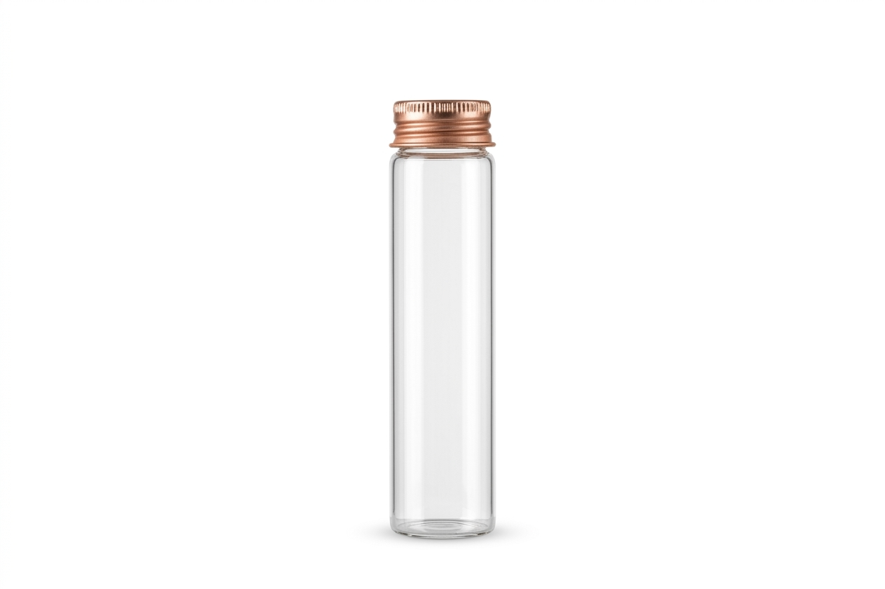 120mm x 30mm Glass Screw Top J-tubes with Metal Lids(345/case)