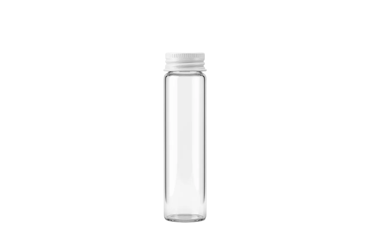 120mm x 30mm Glass Screw Top J-tubes with Metal Lids(345/case)