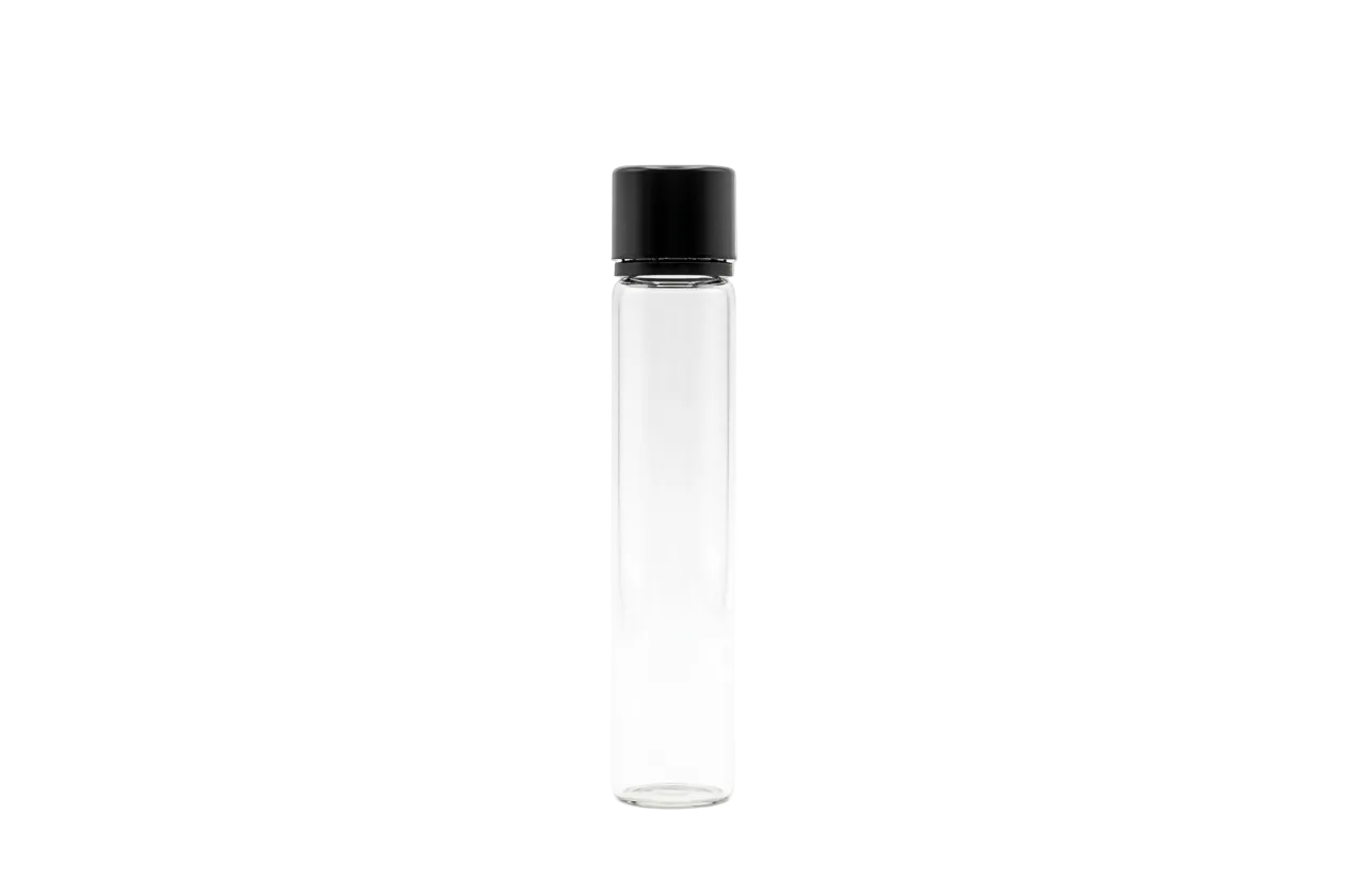 125mm x 22mm Clear PET Screw Top J-tubes with Child Proof and Tamper Evident Lid (1,000/case)