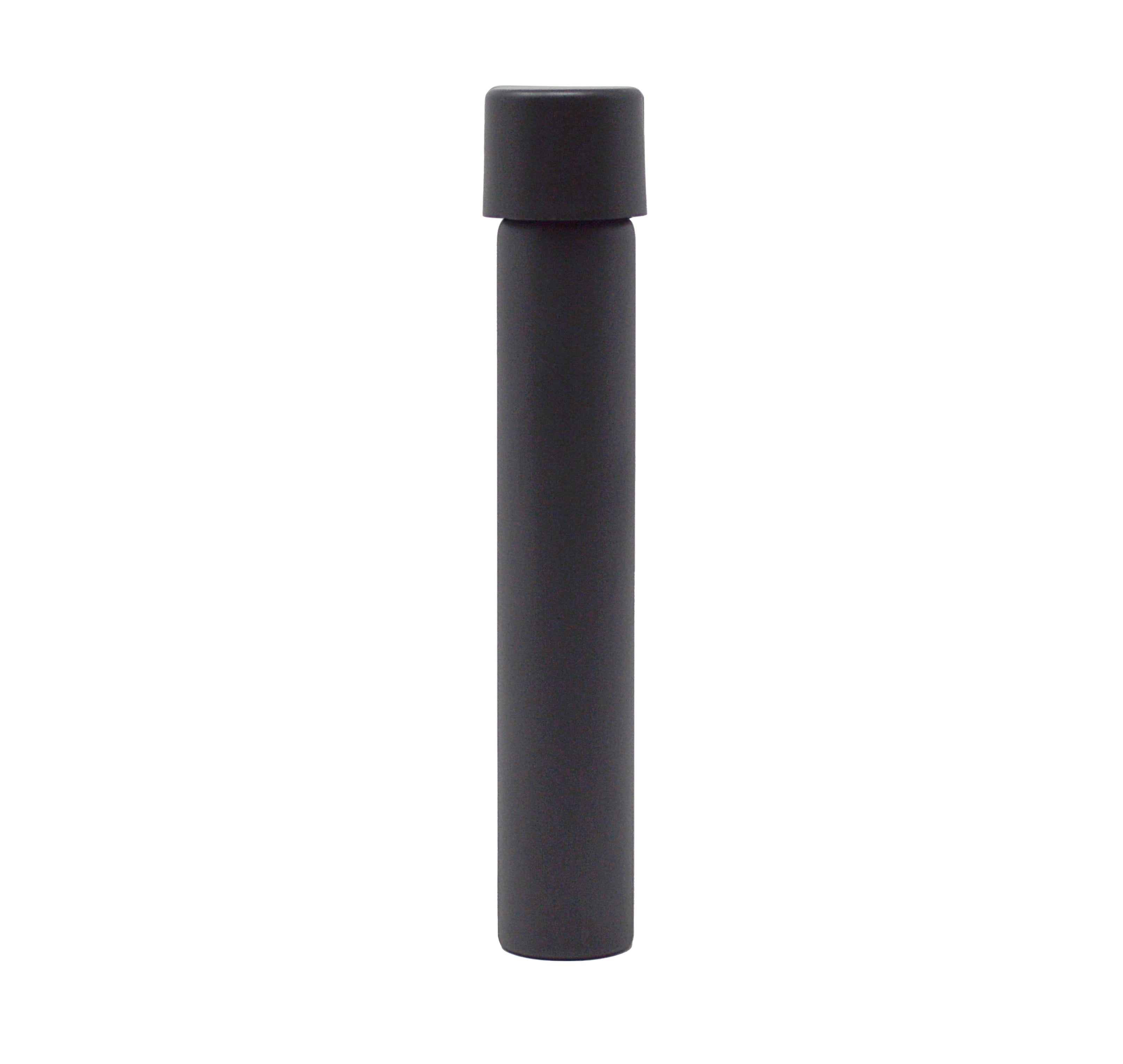 120mm x 20mm Black Painted Glass Screw Top J-Tubes with Black Plastic Child-Proof Lid (250/Case)