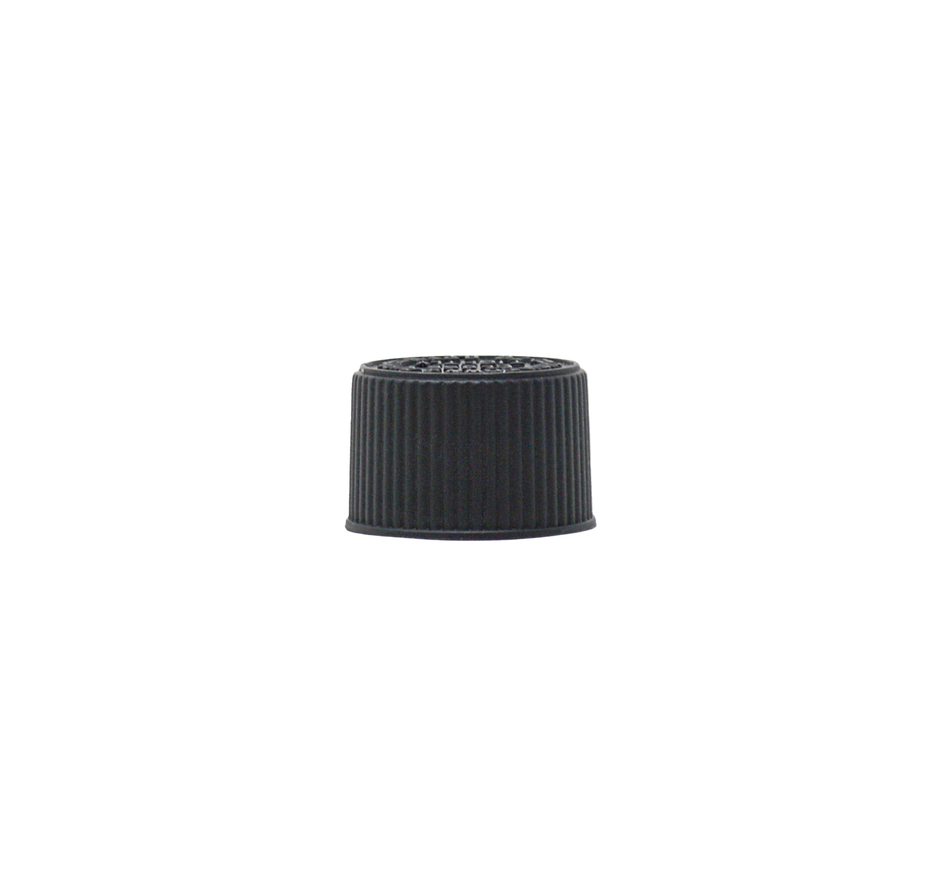 Ribbed Black Child Proof Lids with Paper Liner (20-400 Neck)