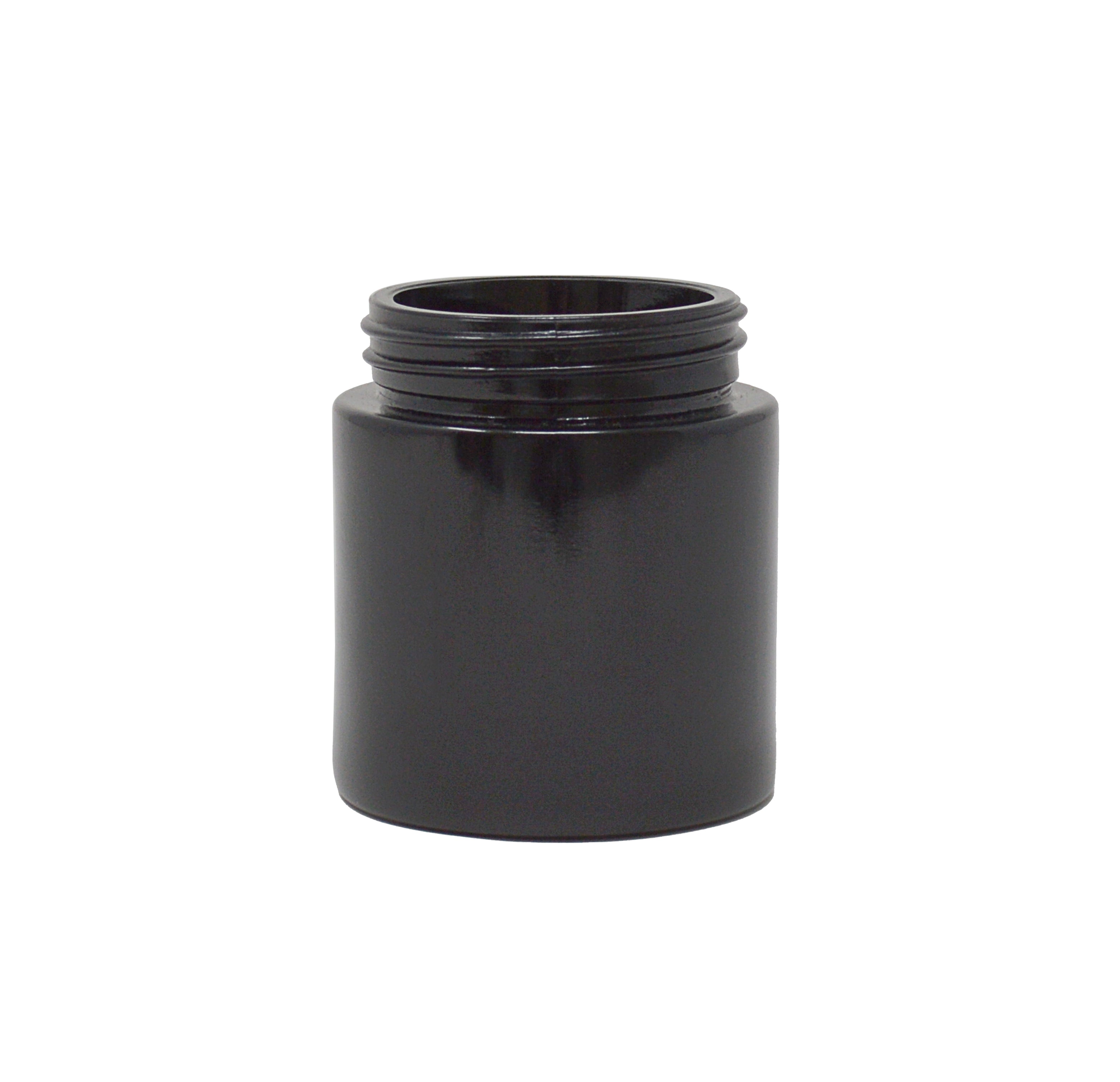 4oz Black Glass Straight-Sided Jar with 53-400 Neck Finish (32/Case)